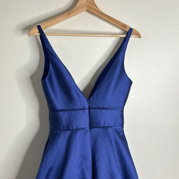 IEENA for MAC DUGGAL 55010 Women Midnight Navy Plunging Sweetheart Ball-Gown 2 - Picture 6 of 11